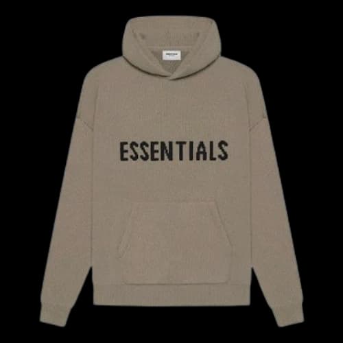 Fear of God Essentials SS21 Knit Logo Hoodie 'Taupe'