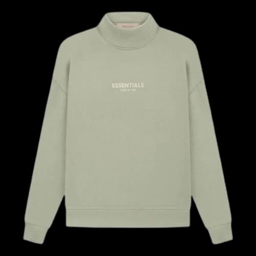 Fear of God Essentials SS22 Mockneck Seafoam Logo