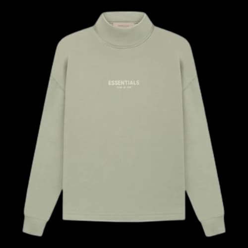 Fear of God Essentials SS22 Relaxed Mockneck Seafoam Logo