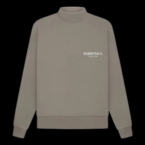 Fear of God Essentials SS22 Mockneck Desert Taupe Logo