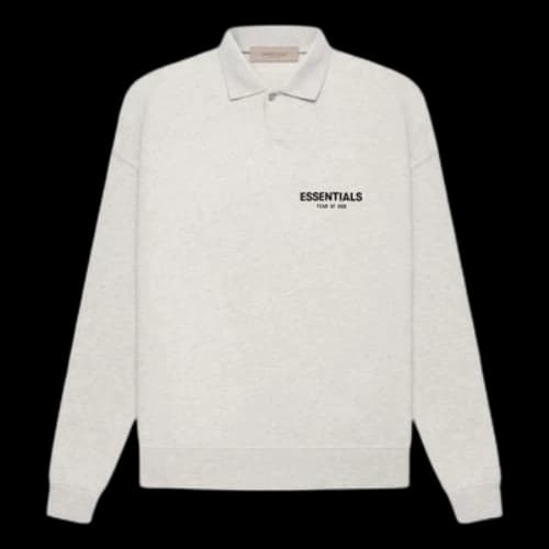 Fear of God Essentials SS22 Long Sleeve Polo Shirt 'Light Oatmeal'