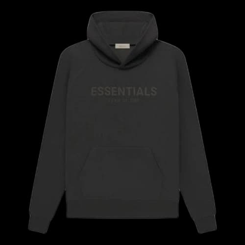 Fear of God Essentials SS23 waffle Raglan Hoodie 'off Black'