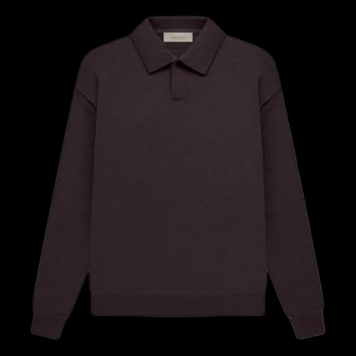Fear of God Essentials SS23 Knit Long Sleeve Polo Shirt 'Plum'