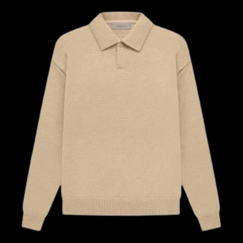 Fear of God Essentials SS23 Knit Long Sleeve Polo Shirt 'Sand'