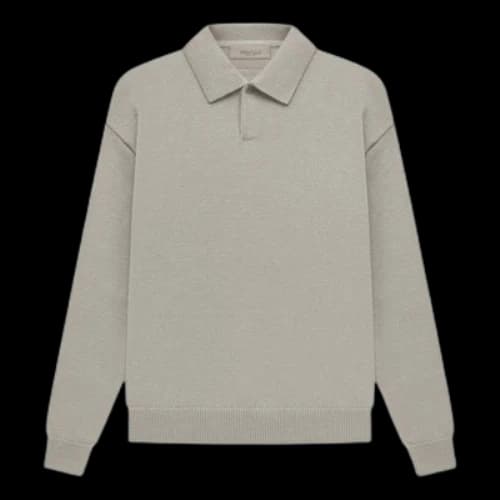 Fear of God Essentials SS23 Knit Long Sleeve Polo Shirt 'Seal'
