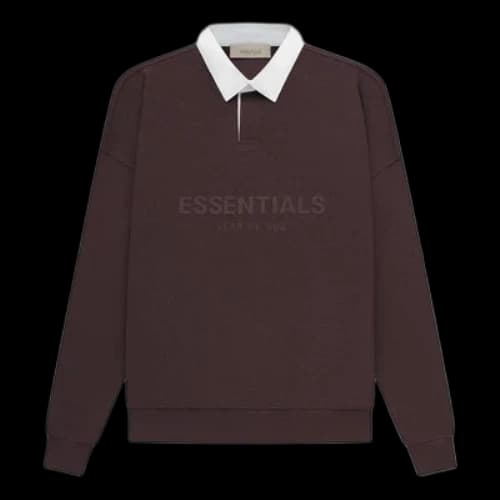 Fear of God Essentials SS23 Waffle Long Sleeve Polo Shirt 'Plum'