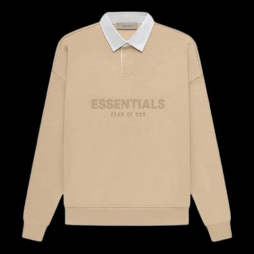 Fear of God Essentials SS23 Waffle Long Sleeve Polo Shirt 'Sand'