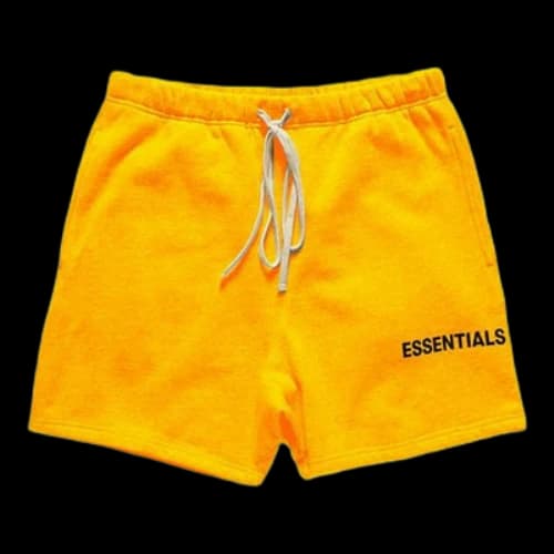 Fear of God Essentials FW18 Graphic Sweat Shorts Yellow