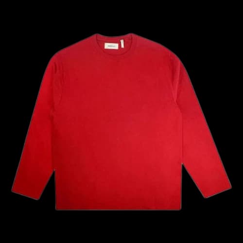 Fear of God Essentials Boxy Graphic Long Sleeve Red Tee