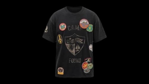 Found Embroidered Patches Camp Tee Black