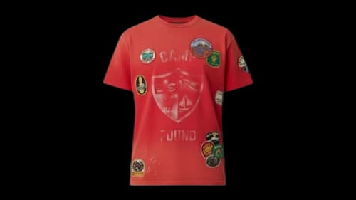 Found Embroidered Patches Camp Tee Red