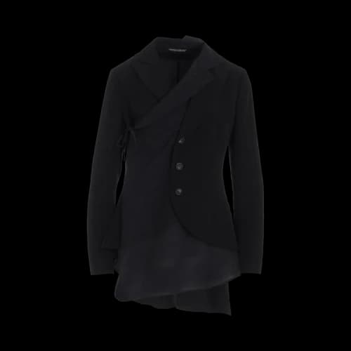 Yohji Yamamoto 2 Layered Wrap Jacket 'Black'
