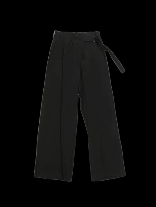 Yohji Yamamoto L Front Tuck Pants Black