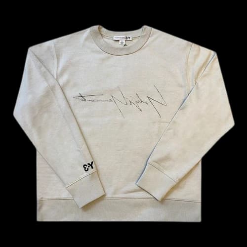 Y-3 Distressed Signature Crew Sweatshirt 'Ecru'