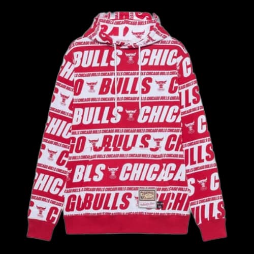 Mitchell & Ness x NBA Chicago Bulls All Over Print Hoodie 'Red White'