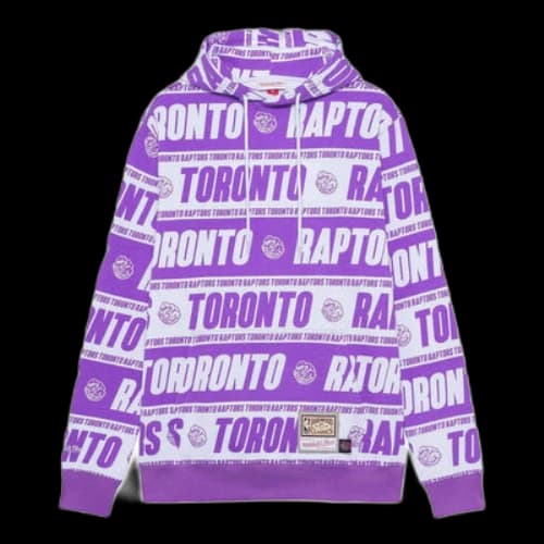 Mitchell & Ness x NBA Toronto Raptors All Over Print Hoodie 'Purple White'