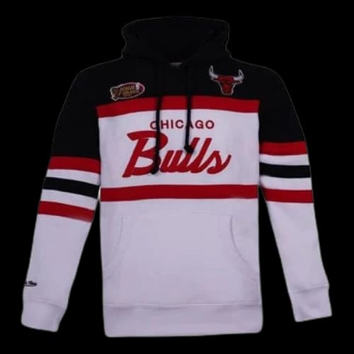 Mitchell & Ness x Chicago Bulls Head Coach Pullover Hoodie 'Black White'