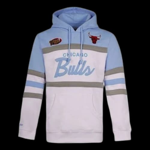 Mitchell & Ness x Chicago Bulls Head Coach Pullover Hoodie 'Blue White'