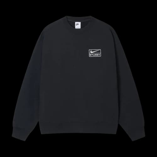 Stussy x Nike Pigment Dyed Fleece Crew 'Black'