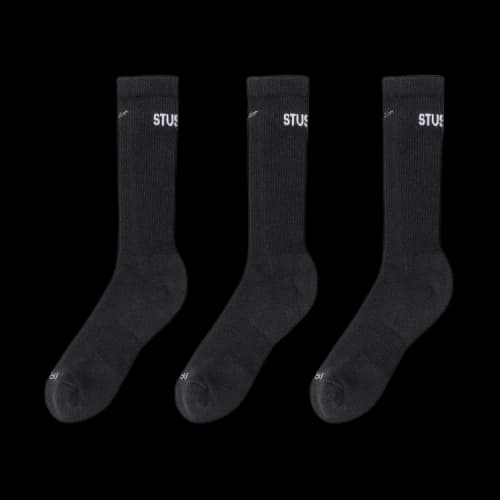 Stussy x Nike Dri-Fit Crew Sock (3 Pack) 'Black'