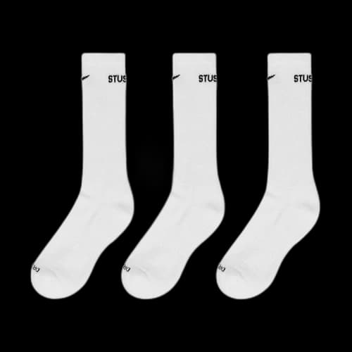 Stussy x Nike Dri-Fit Crew Sock (3 Pack) 'White'