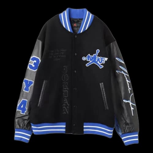Air Jordan x Awake NY Varsity Jacket Asia Sizing 'Black Game Royal'