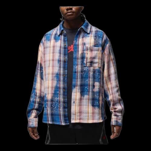 Air Jordan x Awake NY Flannel Shirt Asia Sizing 'Blackened Blue Sail'