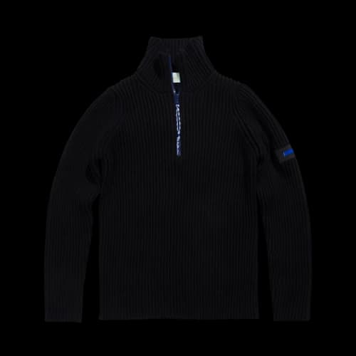 Aries Rib Half Zip Jumper 'Black'