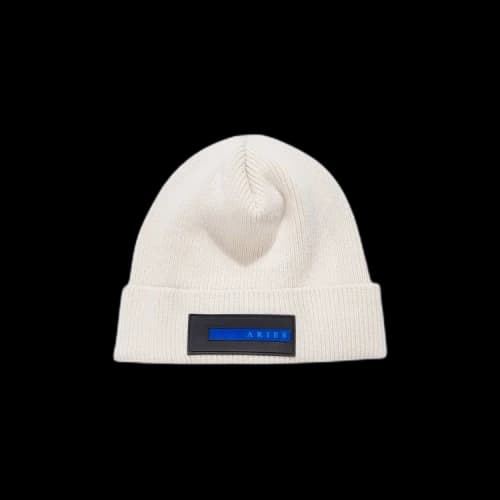 Aries Rubber Patch Beanie 'Ecru'