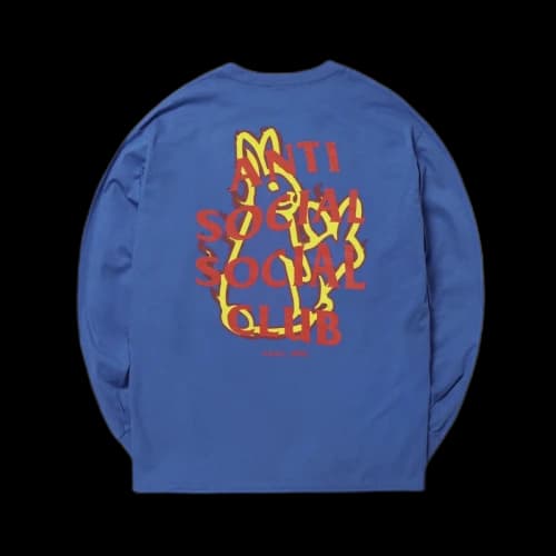 Anti Social Social Club x FR2 Fire Pattern L/S Tee Blue
