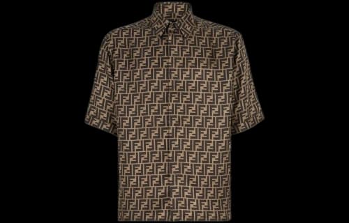 Fendi FF Motif Silk Shirt Brown/Tobacco