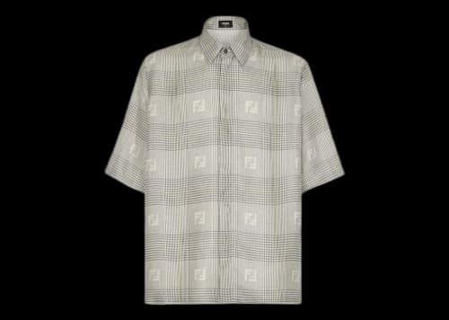 Fendi by Marc Jacobs Prince of Whales Check Shirt Gray