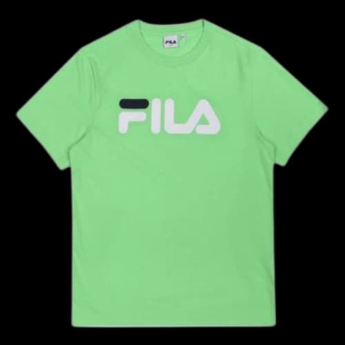 FILA logo Athleisure Casual Sports Short Sleeve Unisex Green