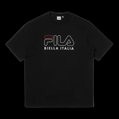 FILA Logo Printing Athleisure Casual Sports Round Neck Short Sleeve Black