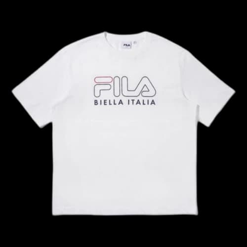 FILA Logo Printing Athleisure Casual Sports Round Neck Short Sleeve Couple Style White