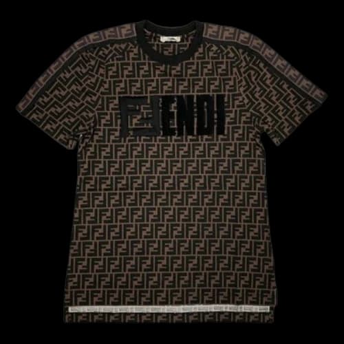 FENDI Classic F Printing Short Sleeve Brown