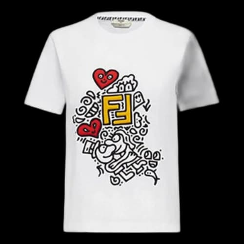 FENDI limited Series Embroidered Short Sleeve White