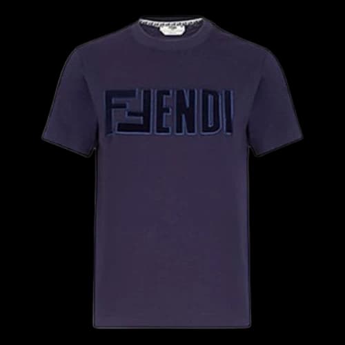 FENDI Alphabet Logo Short Sleeve Blue