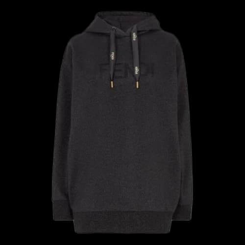 FENDI Lurex Casual Sports Hoodie Black (Women's)