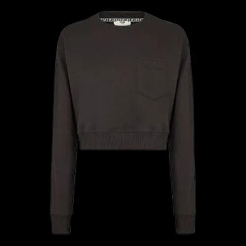 FENDI SS21 Solid Color Knit Short Sports Hoodie Black (Women's)