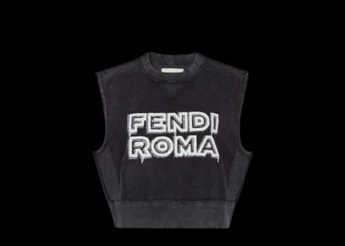Fendi by Marc Jacobs Jersey Sleeveless Cropped Sweatshirt Black