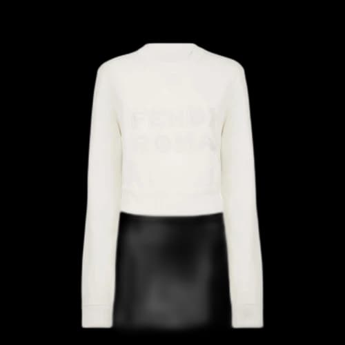 Fendi by Marc Jacobs Jersey Cropped Sweatshirt White