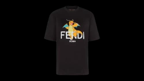 Fendi x Fragment x Pokemon Dragonite Women's T-shirt Black