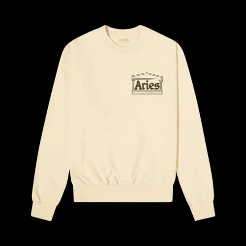 Aries Premium Temple Sweatshirt 'Alabaster'