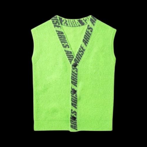 Aries Waffle Knit Sweater Vest 'Green'