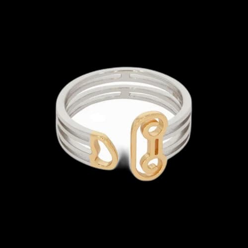 Aries Column Ring 'Silver/Gold'