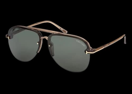 Tom Ford Terry Aviator Sunglasses Brown/Green (FT1004-45N-62)