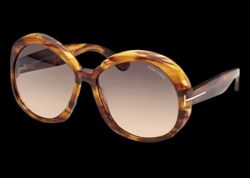 Tom Ford Annabelle Round Sunglasses Havana/Gray (FT1010-55B-62)