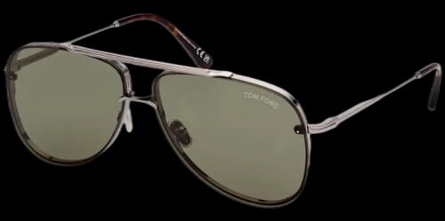 Tom Ford Leon Pilot Sunglasses Silver/Brown/Green (FT1071-14N)