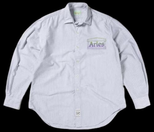 Aries Oxford Stripe Shirt Black White